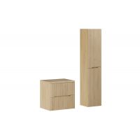 Zestaw Comad Nordic Cremona szafka 60 cm podumywalkowa wisząca z blatem wisząca i szafka boczna wysoka dąb SET-NC B CREMONA 60CM HC