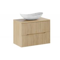 Zestaw Comad Nordic Cremona szafka 80 cm z blatem wisząca dąb i umywalka Lena nablatowa 61x36 cm biała SET-NC B CREMONA 80CM UN LENA MW