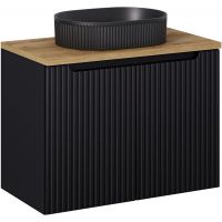 Comad Nova Black szafka 80 cm podumywalkowa wisząca z umywalką czarna SET-NOB B OAK 80CM D UN BEYOND 5 BM