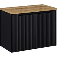 Comad Nova Black szafka 80 cm podumywalkowa wisząca z blatem czarna SET-NOB B OAK 80CM D