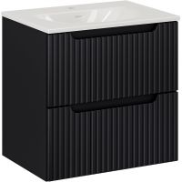 Comad Nova Black szafka 60 cm podumywalkowa wisząca z umywalką meblową czarna SET-NOB SKY 3 60CM S