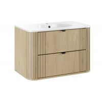 Zestaw Comad Ovalia Cremona umywalka z szafką 80 cm biały/dąb SET-OVC 80CM UM PURE