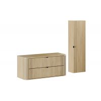 Zestaw Comad Ovalia Cremona szafka z blatem 120 cm wisząca dąb i szafka boczna wysoka SET-OVC B CREMONA 120CM HC