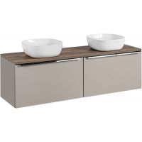 Zestaw Comad Santa Fe Taupe szafka 80x45,6x46 cm podumywalkowa wisząca z blatem i umywalką beżowa  SET-SFT B 160CM UN 6252