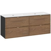 Comad Talia Casella umywalka Sky biała z dwiema szafkami podumywalkowymi zestaw 120 cm dąb-czarny SET-TC 120CM UM SKY 1 MW