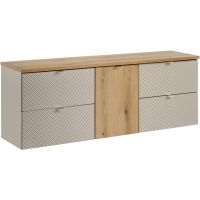 Zestaw Comad Viva Cashmere szafka 160 cm podumywalkowa wisząca kaszmir z blatem dąb SET-VIC B OAK 160CM S