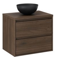 Zestaw Comad Viola Villa szafka 60 cm podumywalkowa wisząca z blatem i umywalką Domi orzech villa SET-VOV B VILLA 60CM UN DOMI