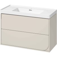 Cersanit Crea umywalka 101x46 cm biała z szafką 100 cm wiszącą kaszmir (K114018, S1058027)