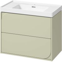 Cersanit Crea umywalka 80x45,5 cm biała z szafką 80 cm wiszącą szałwiową (K114017, S1058031)