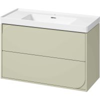 Cersanit Crea umywalka 101x46 cm biała z szafką 100 cm wiszącą szałwiową (K114018, S1058032)