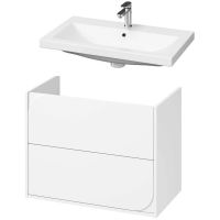 Cersanit Como umywalka 80x45 cm biała z szafką Crea II 80 cm wiszącą białą (K32004BOX, S1058021)