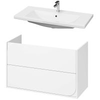 Cersanit Como umywalka 100x45 cm biała z szafką Crea II 100 cm wiszącą białą (K32016EX1, S1058022)