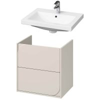 Cersanit Como umywalka 60x45 cm biała z szafką Crea II 60 cm wiszącą kaszmir (K32003BOX, S1058025)