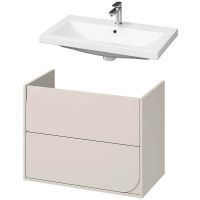 Cersanit Como umywalka 80x45 cm biała z szafką Crea II 80 cm wiszącą kaszmir (K32004BOX, S1058026)