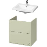 Cersanit Como umywalka 60x45 cm biała z szafką Crea II 60 cm wiszącą szałwiową (K32003BOX, S1058030)