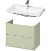 Cersanit Como umywalka 80x45 cm biała z szafką Crea II 80 cm wiszącą szałwiową (K32004BOX, S1058031)
