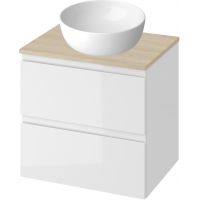 Zestaw Cersanit Modo umywalka z szafką i blatem 60 cm biały/dąb (S590042, S590043, K116048)