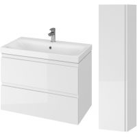 Zestaw Cersanit Moduo umywalka z szafką 80 cm i szafka boczna wisząca 160 cm biały (S801221DSM, S590020DSM)