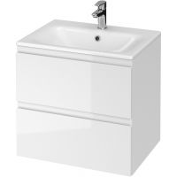 Zestaw Cersanit Ontario umywalka 60x45 cm prostokątna z szafką wiszącą biała (K669-010 ; S590-042)