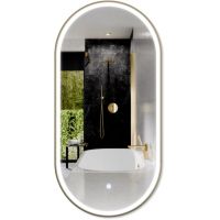 Corsan Ovo lustro 50x100 cm owalne z oświetleniem z matą grzewczą złoty L5010BGL