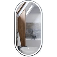 Corsan Ovo lustro 50x100 cm owalne z oświetleniem z matą grzewczą GunMetal L5010GM