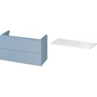 Cersanit Larga zestaw 100 cm szafka podumywalkowa z blatem niebieski/biały (S932025, S932077)