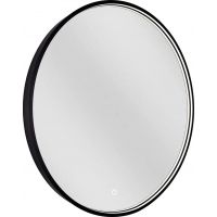 Dubiel Vitrum Coco lustro 70 cm okrągłe z oświetleniem czarne