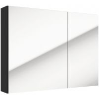 Defra Salsa szafka E80 80x15x60 cm z lustrem czarny mat 242-E-08002