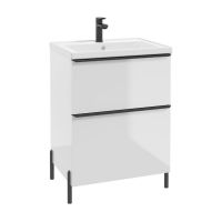 Defra Nino D60 szafka 60x45x70 cm podumywalkowa stojąca biały połysk 304-D-06003