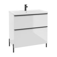 Defra Nino D80 szafka 80x45x70 cm podumywalkowa stojąca biały połysk 304-D-08003