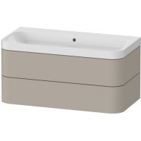 Duravit Happy D.2 Plus umywalka z szafką 97,5 cm wisząca taupe satynowy mat HP4348N6060