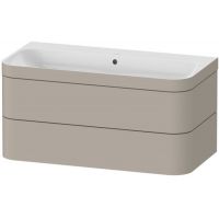 Duravit Happy D.2 Plus umywalka z szafką 97,5 cm wisząca taupe satynowy mat HP4638N6060