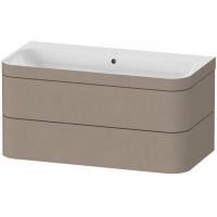 Duravit Happy D.2 Plus umywalka z szafką 97,5 cm wisząca len HP4638N7575