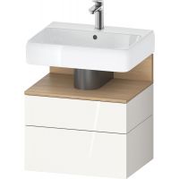 Duravit Qatego szafka 60 cm podumywalkowa wisząca biały połysk/dąb QA4393030220010