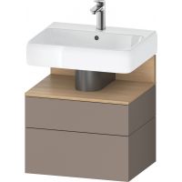 Duravit Qatego szafka 60 cm podumywalkowa wisząca bazalt mat/dąb QA4393030430010