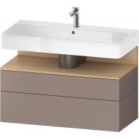 Duravit Qatego szafka 100 cm podumywalkowa wisząca bazalt mat/dąb QA4395030430010
