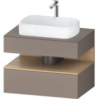 Duravit Qatego szafka 80 cm podumywalkowa wisząca bazalt mat/dąb QA4730030430010