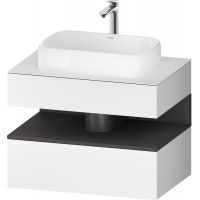 Duravit Qatego szafka 80 cm podumywalkowa wisząca biały mat/grafit QA4730049180010