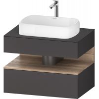 Duravit Qatego szafka 80 cm podumywalkowa wisząca grafit mat/dąb QA4730055490010
