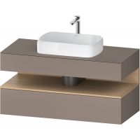Duravit Qatego szafka 120 cm podumywalkowa wisząca bazalt mat/dąb QA4732030430010