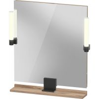 Duravit Sivida lustro 65x65 cm kwadratowe z oświetleniem czarny-drewno SV74210BD550000