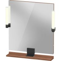 Duravit Sivida lustro 65x65 cm kwadratowe z oświetleniem czarny-drewno SV74210BD790000