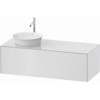Duravit White Tulip szafka 130 cm podumywalkowa wisząca lewa biały wysoki połysk WT4977L8585