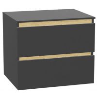 Zestaw Excellent Tuto 2.0 szafka 60 cm podumywalkowa wisząca z blatem szary-dąb MLEX.2172.K.60.011G.GRGR