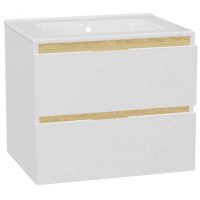 Zestaw Excellent Tuto 2.0 szafka 60 cm podumywalkowa wisząca z umywalką Pik biały-dąb/biały MLEX.2172.K.60.0165.WHWH