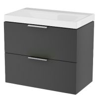 Excellent Blanko szafka 65 cm podumywalkowa wisząca z umywalką Blanco i uchwytami czarny mat/ biały/chrom MLEX.6327.K.640.BLCR