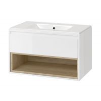 Excellent Tuto zestaw umywalka z szafką 80 cm biały/dąb MLCE.0101.3617.800.WHBL