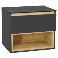 Zestaw Excellent Tuto 2.0 szafka 60 cm podumywalkowa wisząca z blatem szary-dąb-grafit MLEX.2171.K.60.01MA.GRGR