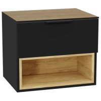 Zestaw Excellent Tuto 2.0 szafka 60 cm podumywalkowa wisząca z blatem czarny-dąb MLEX.2171.K.60.02BL.BKBK