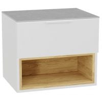 Zestaw Excellent Tuto 2.0 szafka 60 cm podumywalkowa wisząca z blatem biały-dąb-szary MLEX.2171.K.60.02SJ.WHWH